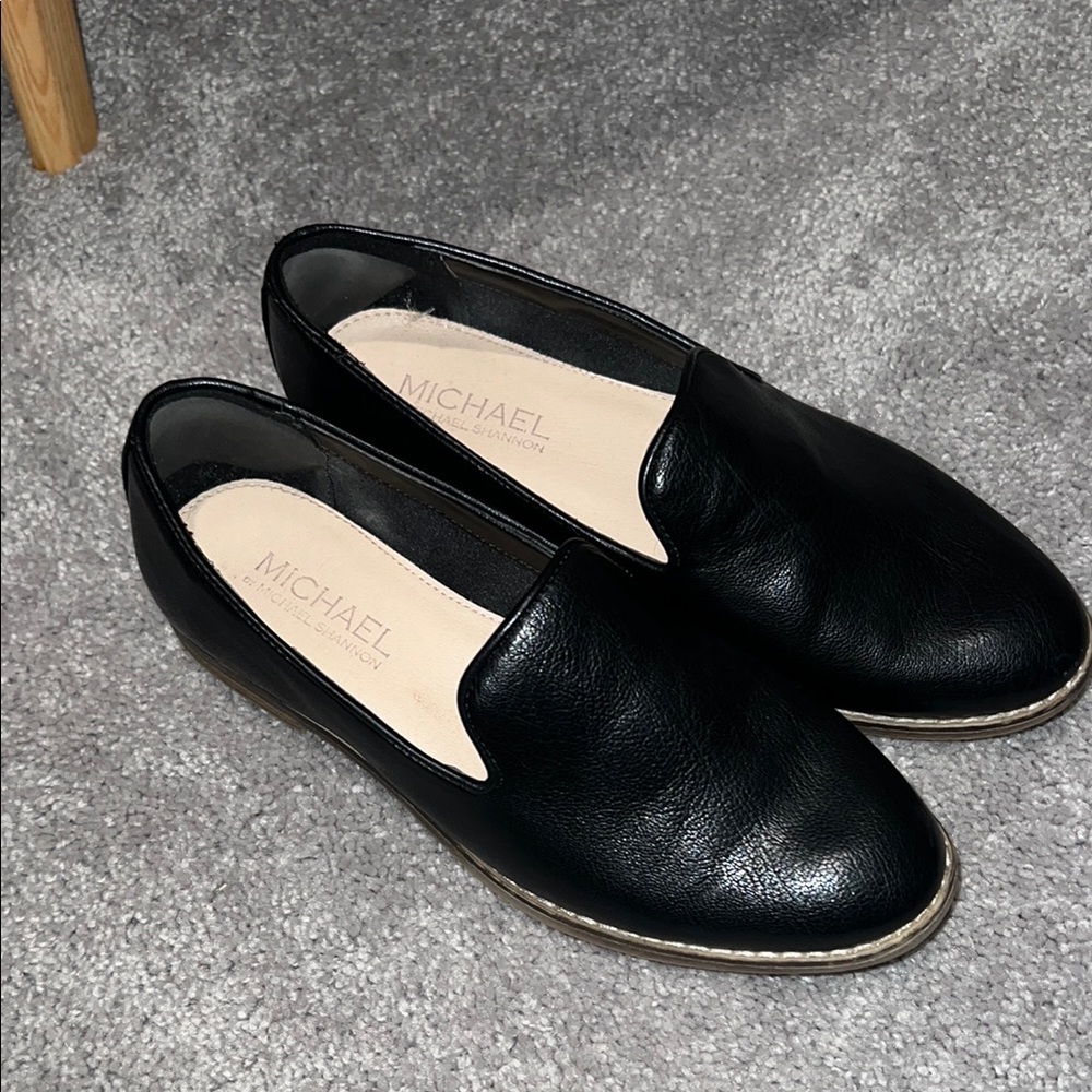 Michael Shannon Classic Black Leather Loafers